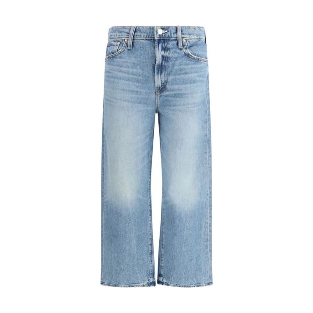 Mother Denim Blue Cotton Straight-Leg Women's Jeans